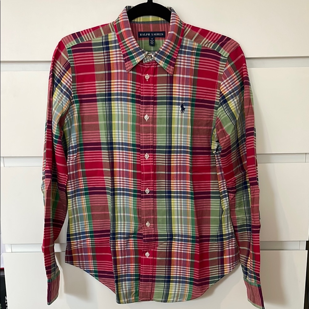 Ralph Lauren Multicolor Plaid Blue Label Button Down Shirt - Size 12
